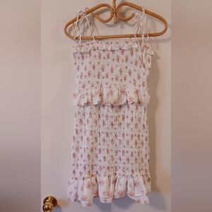 Storia sundress Ruched smocked floral coquette Large